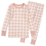 2-Piece Organic Cotton Pajama, Peach Skin Painted Buffalo Check