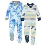 2-Pack Organic Cotton Snug-Fit Footed Pajama, Watercolor World