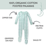 2-Pack Organic Cotton Snug-Fit Footed Pajama, Jumbo Stripe Sage