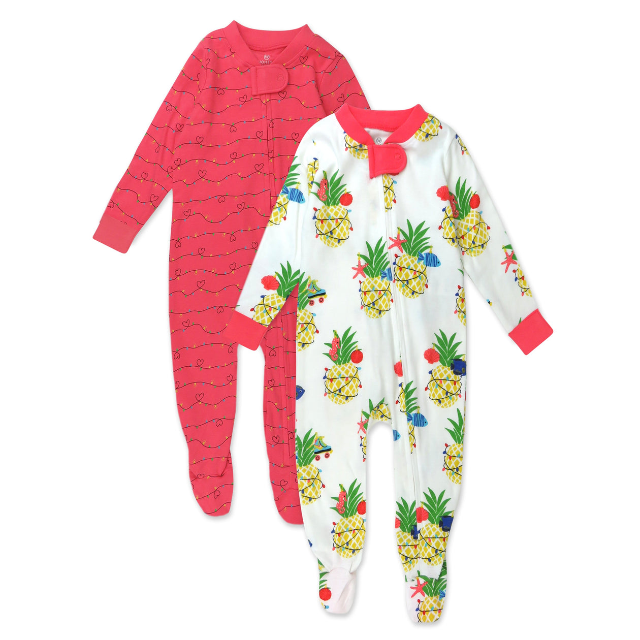 2-Pack Organic Cotton Snug-Fit Footed Pajamas