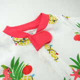 2-Pack Organic Cotton Holiday Snug-Fit Footed Pajamas, Deep Sea Pineapple