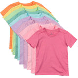 10-Pack Organic Cotton Short Sleeve T-Shirts, Rainbow Pinks