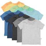 10-Pack Organic Cotton Short Sleeve T-Shirts, Rainbow Blues