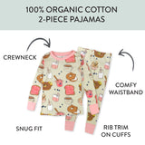 Organic Cotton Fun Foods Pajamas For Babies & Toddlers, Beary Breakfast