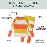 Organic Cotton Celebration Pajamas, Bold Stripe Candy Corn