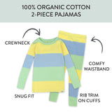 Organic Cotton Celebration Pajamas, Easter Stripe Blue
