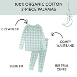 Organic Cotton Celebration Pajamas, Green Check