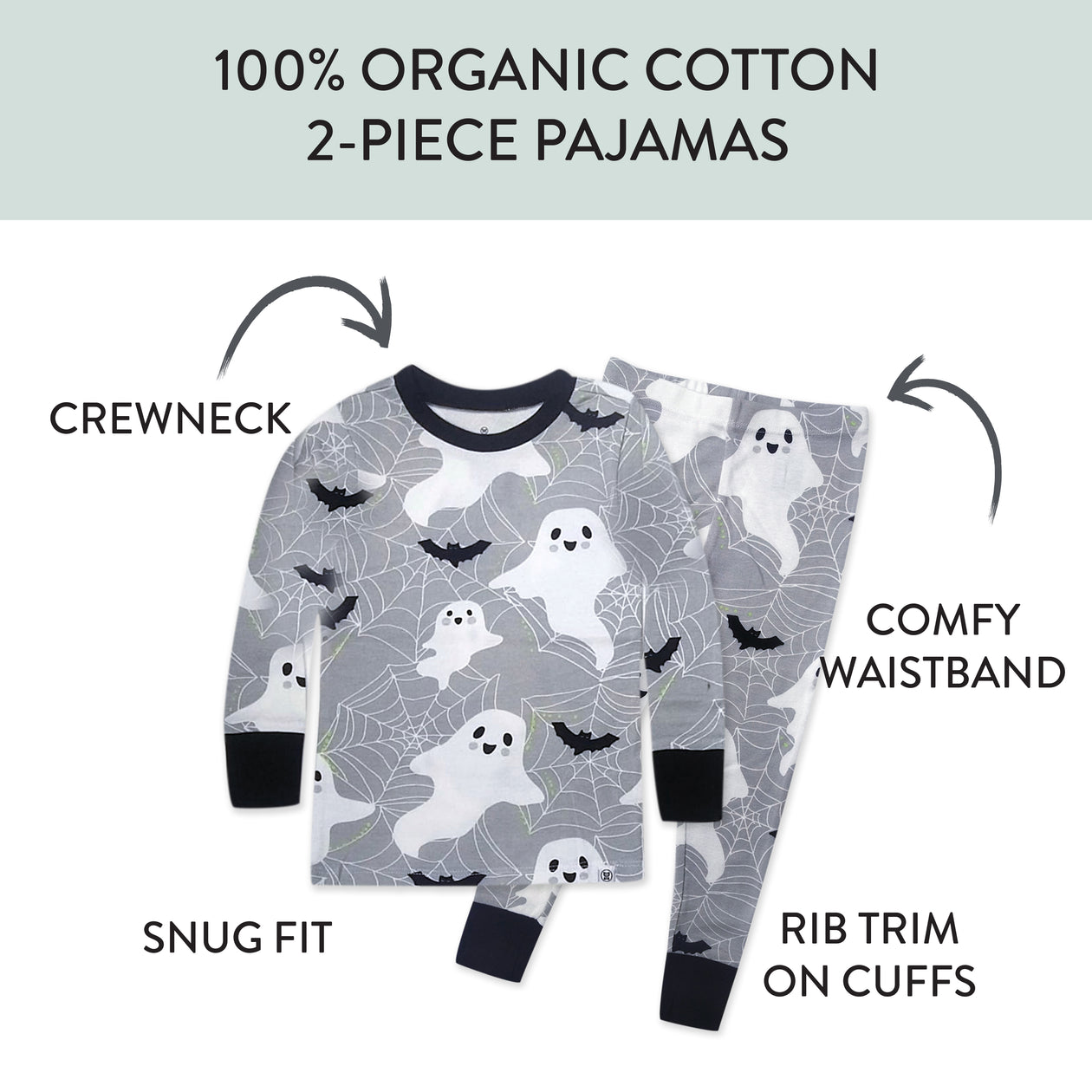 Organic Cotton Celebration Pajamas, Ghost Gone Batty