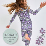 2-Piece Organic Cotton Pajamas, Jumbo Floral Dusty Purple