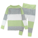 2-Piece Organic Cotton Pajamas, Bold Stripe Sage