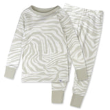 Organic Cotton Girls Pajamas For Babies & Toddlers, Light Zanzibar Zebra