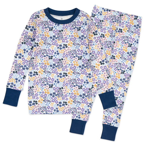 2-Piece Organic Cotton Pajama, Meadow Floral Purple