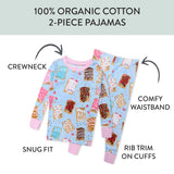 Organic Cotton Fun Foods Pajamas For Babies & Toddlers, Poppin Dreams Blue