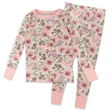 2-Piece Organic Cotton Pajamas, Painted Floral Pink