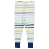 2-Piece Organic Cotton Pajamas, Rainbow Stripe Blues