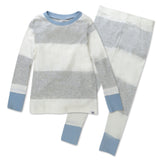 Organic Cotton Boys Pajamas For Babies & Toddlers, Rugby Stripe Light Heather Grey