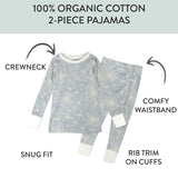 2-Piece Organic Cotton Pajamas, Sketchy Floral Gray