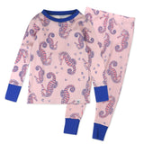 Organic Cotton Girls Pajamas For Babies & Toddlers, Sea Horse