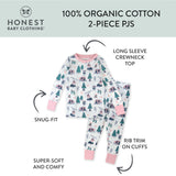2-Piece Organic Cotton Holiday Pajama, Ski Trip