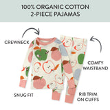 Organic Cotton Fun Foods Pajamas For Babies & Toddlers, Slice O Apple