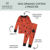 Organic Cotton Halloween Pajamas, Batty
