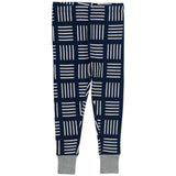 2-Piece Organic Cotton Pajamas, Sketchy Square Dark Navy
