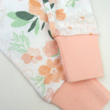 2-Piece Organic Cotton Pajamas, White Peach Blossom Floral