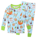 Organic Cotton Fun Foods Pajamas For Babies & Toddlers, Wok n Roll Blue