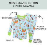 Organic Cotton Fun Foods Pajamas For Babies & Toddlers, Wok n Roll Blue