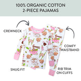 Organic Cotton Fun Foods Pajamas For Babies & Toddlers, Wok n Roll Pink