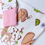 Organic Cotton Fun Foods Pajamas For Babies & Toddlers, Wok n Roll Pink