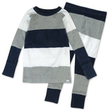 Organic Cotton Boys Pajamas For Babies & Toddlers, Jumbo Stripe Navy