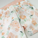 2-Pack Organic Cotton Short Set, White Peach Blossom Floral