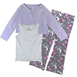 Toddler 2-Piece Novelty Top with Flare Leg Bottom, Jumbo Floral Dusty Purple