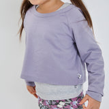 Toddler 2-Piece Novelty Top with Flare Leg Bottom, Jumbo Floral Dusty Purple