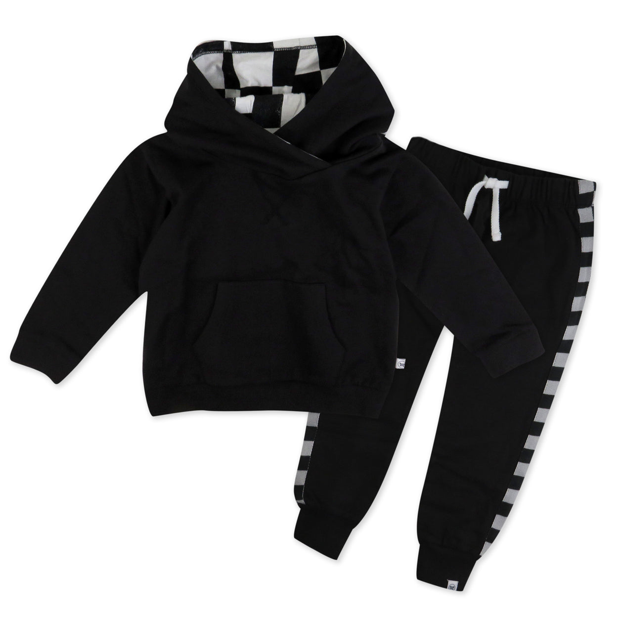 2-Piece Fleece Hoodie and Sweatpant Set, Sk8 Check Black