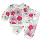 2-Piece Cozy Sweatsuit Set, Delicate Floral Pink