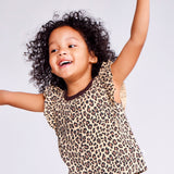 Toddler 2-Piece Legging and Flutter Sleeveless Shirt Set, Cheetah