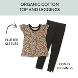 Toddler 2-Piece Legging and Flutter Sleeveless Shirt Set, Cheetah