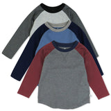 3-Pack Long Sleeve Baseball Raglan T-Shirts, Prep Academy