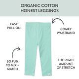 Go to slide 2, 4-Pack Organic Cotton Leggings, Green Ombre