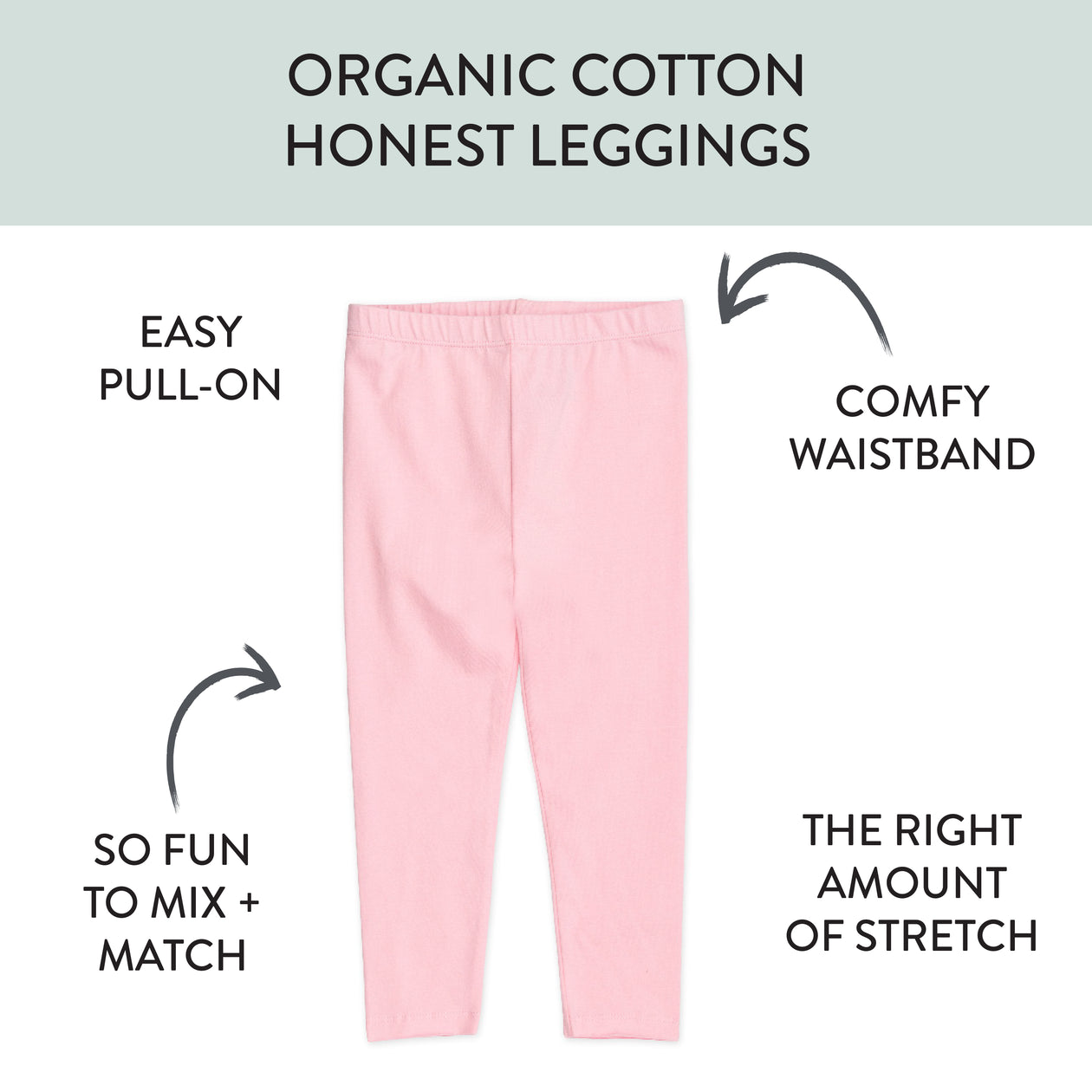 4-Pack Organic Cotton Leggings, Pink Ombre