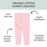 Go to slide 2, 4-Pack Organic Cotton Leggings, Pink Ombre