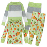 4-Piece Long Sleeve PJ Set, Taco Time