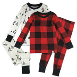 4-Piece Organic Cotton Holiday PJ Set, Holiday Tartan