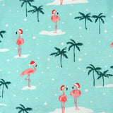 4-Piece Organic Cotton Holiday PJ Set, Santa Flamingo