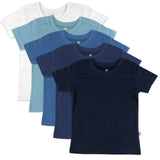 5-Pack Organic Cotton Short Sleeve T-Shirts, Sea Ombre