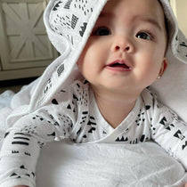 honest baby clothing hooded towel pattern play