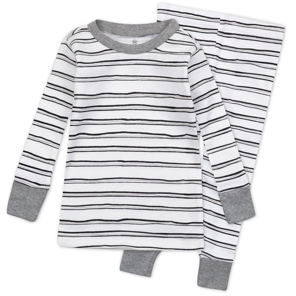 2-Piece Organic Cotton Pajama, Sketchy Stripe