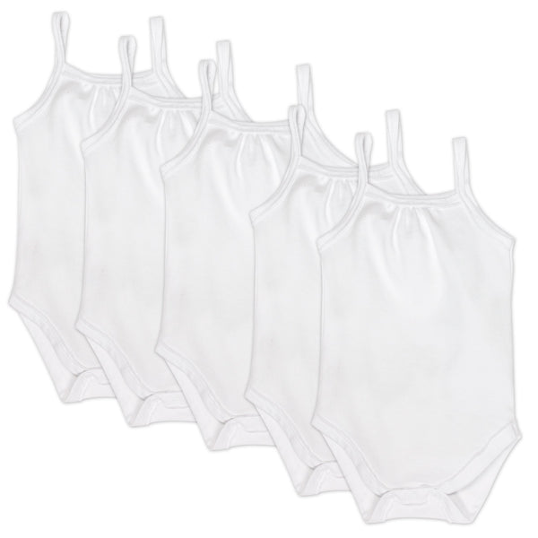 5-Pack Honestly Pure Organic Cotton Cami Bodysuits, Bright White
